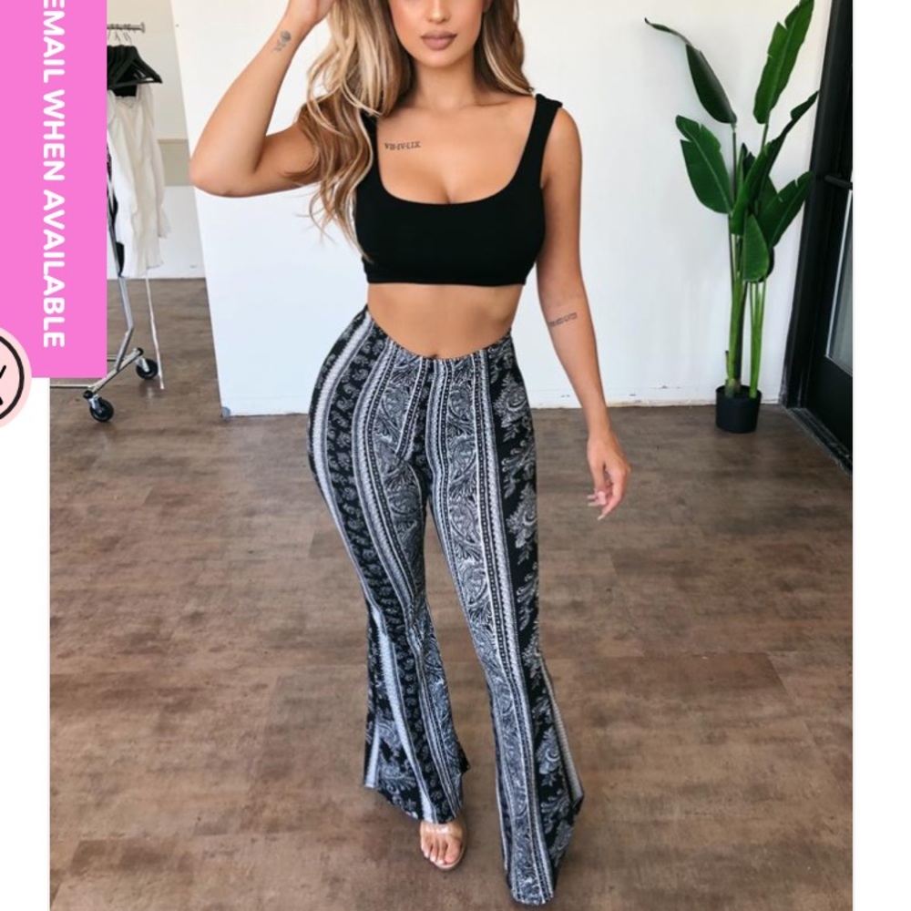 Black and white bell bottoms